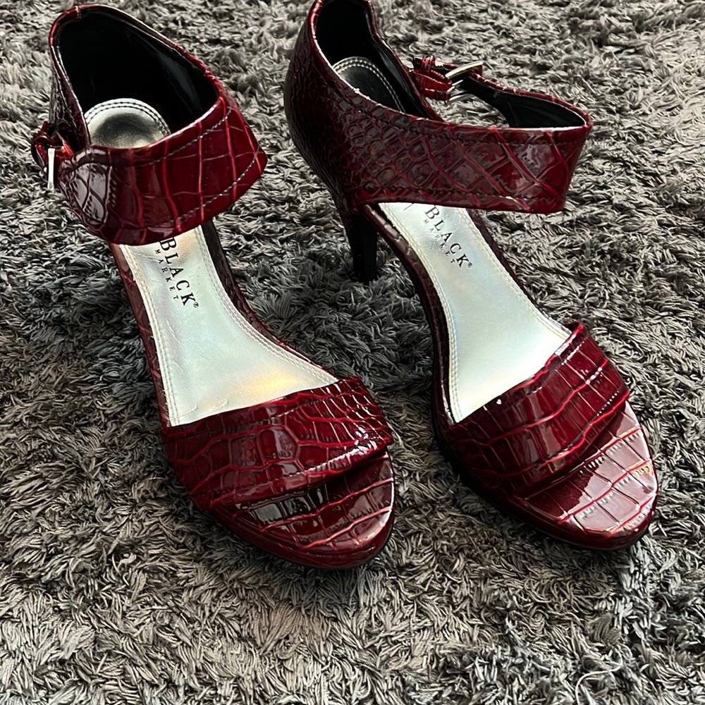 Red leather heels